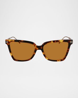 Ferragamo Gancino Acetate & Metal Cat-Eye Sunglasses
