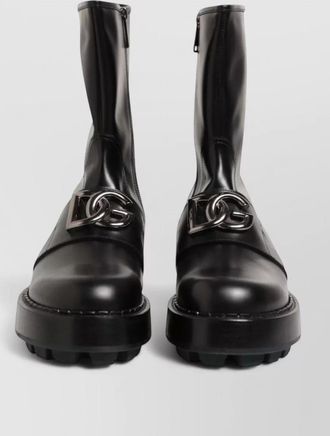 Dolce & Gabbana leather mid-calf biker boots