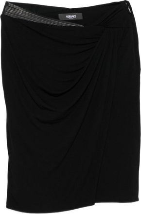 Versace Asymmetrical Black Jersey Skirt