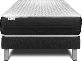 VITALIT Base Tapizada Negro + Colch&oacute;n Con Muelles Ensacados 90 X 200