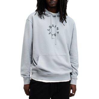 AllSaints Tierra Logo Cotton French Terry Graphic Hoodie in Machine Grey at Nordstrom Rack, Size Xx-Large