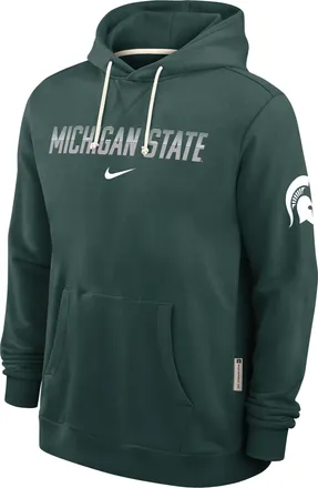 Nike Michigan State Sideline Standard Issue Nike Mens Dri-FIT College Pullover Hoodie in Green | 03AZ3EYMST-8DF