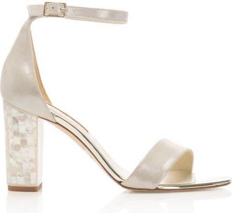 Freya Rose Martene Ankle Strap Pearl Heel Sandal in Champagne at Nordstrom, Size 38.5