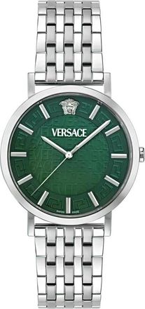 Versace Greca Slim 40mm - Heren - Horloges - Grijs - ONE Size - Accessoires