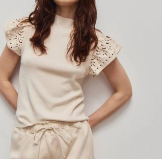 M&eacute;lissa Nepton Orla Mock Neck Top In Cream