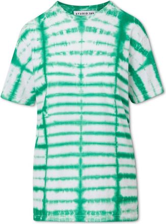 STUDIO 189 Womens Hand Batik Cotton T Shirt In Shibori Green