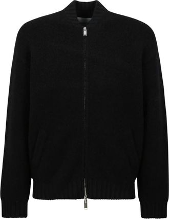 Laneus C&aacute;rdigan Bomber sobre Tejido de Punto - Knitwear - Hombre - Negro - S