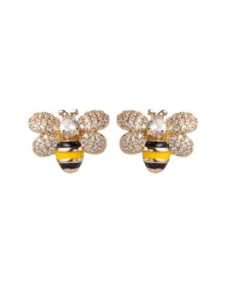 Eyecandy LA Honeybee CZ Crystal Stud Earrings