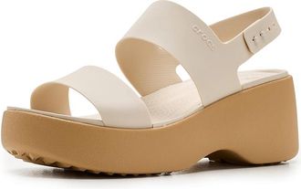 Crocs Brooklyn Sky Sandals, Wedge Sandals Womens Wedge Shoes Frappe/Cashew : 10 M, Synthetic