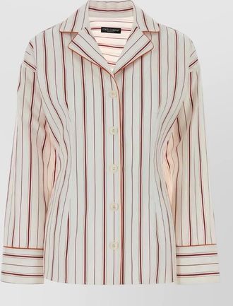 Dolce & Gabbana poplin shirt jacket long sleeves stripes lapel