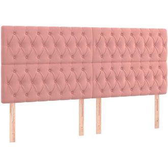 vidaXL Cabecero Con Luces Led Terciopelo Rosa 180x7x118/128 Cm Vidaxl