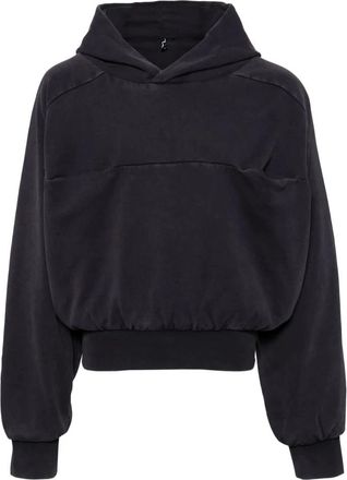 Entire studios Double Hood Ink Stijlvolle Hoodie - Dames - Hoodies - Zwart - XS - Katoen - Hoodies & sweatvesten