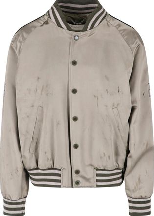 Golden Goose Green Button Closure Acetate Bomber Jacket