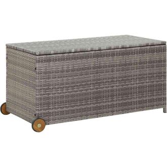 vidaXL Contenitore da Giardino Grigio Chiaro 120x65x61 cm Polyrattan - Vidaxl