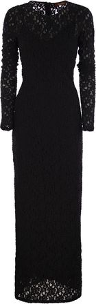 Max Mara Womens Sarta - Tight-fitting Cloque Lace Dress - Black Cotton - Size Large