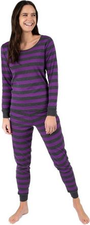 Leveret Womens Cotton Striped Matching Family Pajamas in Purple & Dark Gray at Nordstrom, Size X-Small