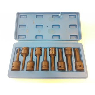 Trade Shop Trade Shop - Juego De 8 Vasos De Impacto Hexagonales Para Herramientas De Atornillador Neum&aacute;tico De 1/2 Tipo H