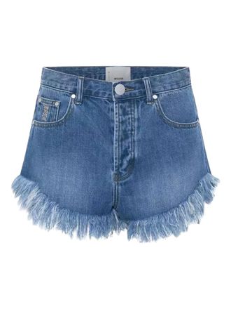 One Teaspoon frayed-hem denim shorts - women - Cotton - S - Blue