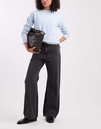 Levi's Middy - Jeans bootcut ampi nero slavato