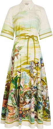 Alemais Alemais Jungle Boogie Printed Cotton-poplin Midi Shirt Dress - Multicoloured - 16 (UK16 / XL)