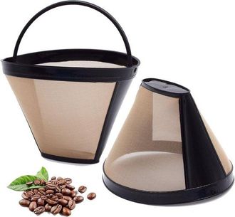 OEM Filtros De Caf&eacute; C&oacute;nicos Reutilizables N.&deg; 4, Cesta De Repuesto. Aptos Para Cafeteras Cuisinart (2 Filtros Reutilizables)