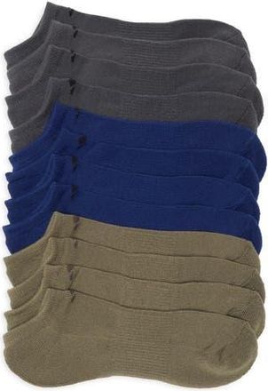 adidas 6-Pack Athletic Cushioned No-Show Socks in Olive Strata Green/Blue/Grey at Nordstrom Rack, Size Large