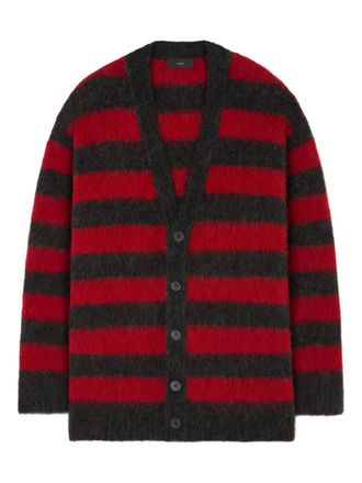 Alanui Cardigan Grunge Stripes a righe - Rosso