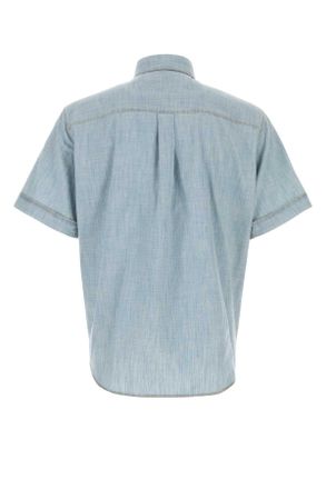 Fendi Mens Light Blue Chambray Shirt Blu Chiaro Exterior: Cotton Camicie