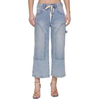 Avec Les Filles Drawstring Crop Jeans in Badlands Wash at Nordstrom Rack, Size 25