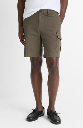 Vince Flat Front Cotton & Linen Cargo Shorts in Mangrove at Nordstrom Rack, Size 34