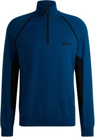 BOSS Sweater with color-blocking and logo