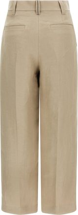 Brunello Cucinelli Womens Beige Linen Casual Pants