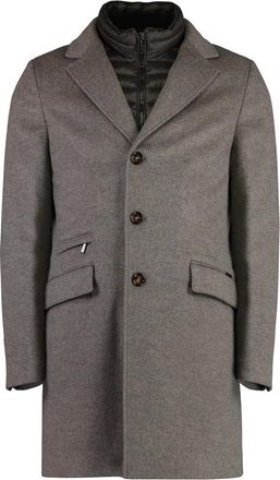 Moorer Heren, Mantels, Bruin, Maat: L Wol