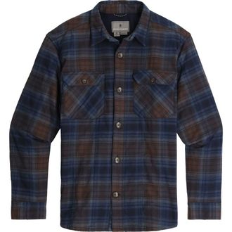 Royal Robbins Snowcap Plaid Fleece Lined Shirt in Navy Plaid at Nordstrom, Size Xx-Large