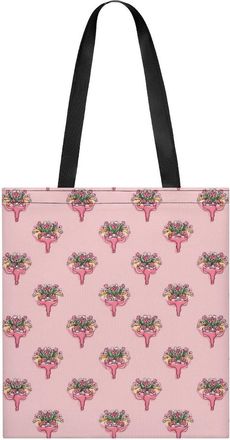 Generic Uterus Flowers Tote Bag for Women Men Shoulder Bags Purses Pouch Handbags