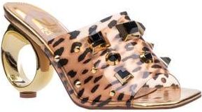 Ninety Union Vegas Studded Slide Sandal in Leopard at Nordstrom Rack, Size 10