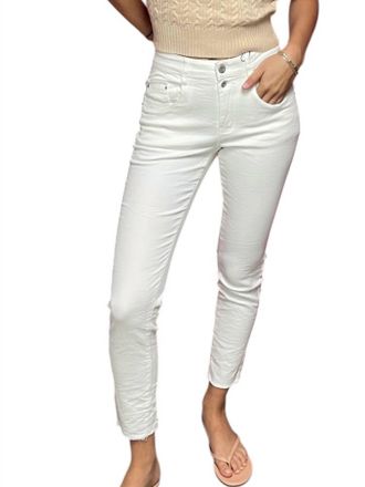 Bianco Summer Double Button High Waisted Skinny Jean In White