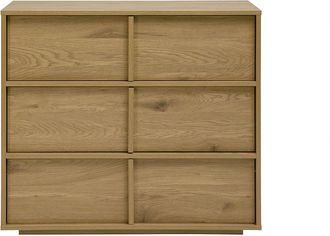 Miliboo C&oacute;moda Acabado Madera Clara Roble 3 Cajones L90 Cm Lothaire