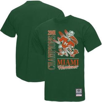 Mitchell & Ness Mens Mitchell & Ness Green Miami Hurricanes Retro Brush Mineral Wash T-Shirt at Nordstrom, Size Xxx-Large