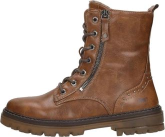 Mustang Hoge Veterlaarzen - Dames - Veterlaarzen - Bruin - 38 EU - Leer - Schoenen