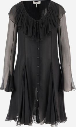 Chloé Minivestido evasé de muselina de seda Chloè