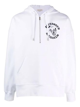 Alexander McQueen skull-print hoodie - men - Cotton/Viscose - L - White