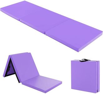 Costway Colchoneta De Gimnasia Plegable 180x60x5cm Estera Suave De Yoga Entrenamiento Fitness, Morado - Costway