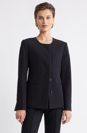 Nordstrom Collarless Twill Blazer in Black at Nordstrom Rack, Size Xx-Small
