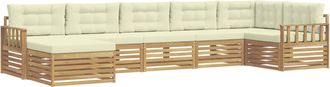 vidaXL Conjunto De Sof&aacute;s De Exterior 7 Uds. Blanco Y Crema Vidaxl