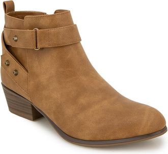 Unionbay Tilly Boots Womens Cognac Faux Leather Crossover Ankle Booties ZAP346