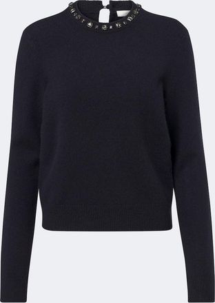 Vince Embellished wool and cashmere-blend sweater