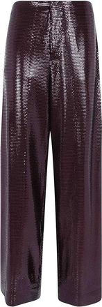 Alberta Ferretti Paillettes Su Jersey Trousers