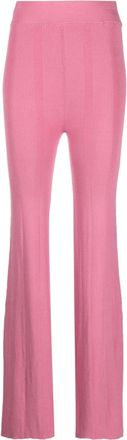 Remain ribbed knit flared trousers - women - Viscose/Polyamide - 42 - Pink