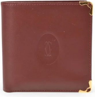 Cartier Pre-owned Portemonnee (bi-fold) - Heren - Vintage Accessoires - Rood - ONE Size - Leer - Vintage